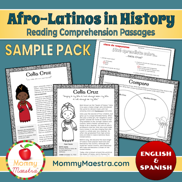 Afro-Latinos in History Reading Passages Sample Pack