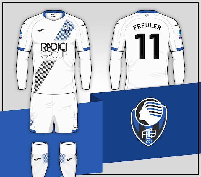 Atalanta Home and Away kits + Crest Redesign