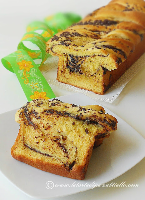 brioche treccia con cioccolato