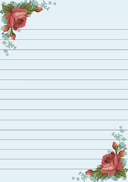 Shabby Chic Roses Notebook Pages - free printable