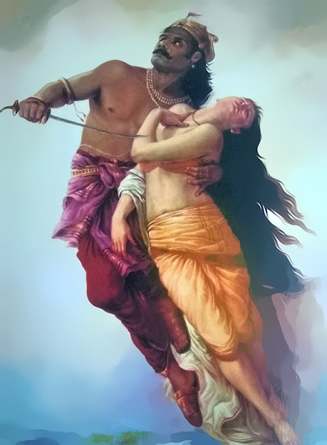 Ravana abducting Sita
