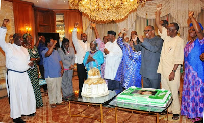 Goodluck Jonathan marks 57th Birthday with wife and Mother-pics