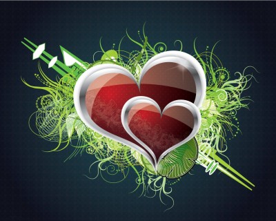 This is the superb red glass heart love Wallpaper, Background,