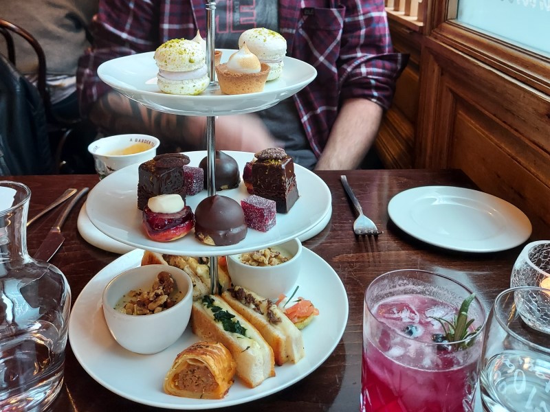 Afternoon tea cake stand at Cafe Boheme - sadly this is no longer on their menu