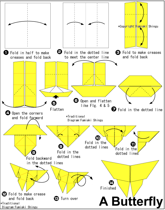 Butterfly - Easy Origami Instructions For Kids