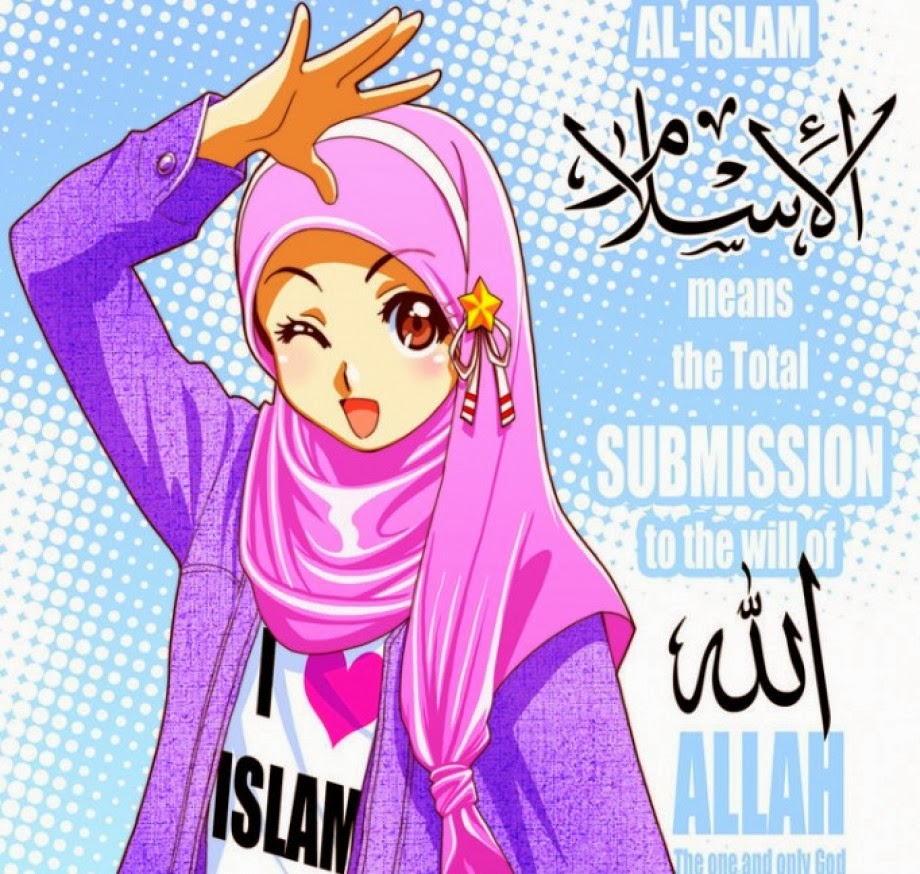 Gambar Kartun Muslimah Hijaber  Kolek Gambar