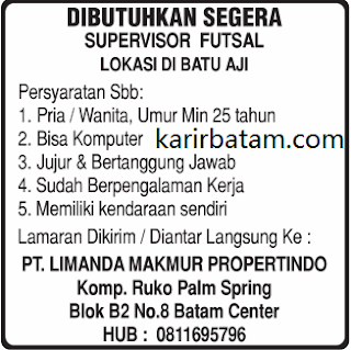 Lowongan Kerja PT. limanda Makmur Propertindo