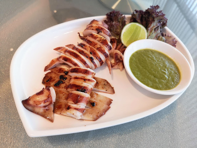 Grilled Squid served with Salsa Taquera