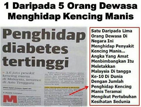 3.6 juta Rakyat Malaysia Penghidap Diabetes