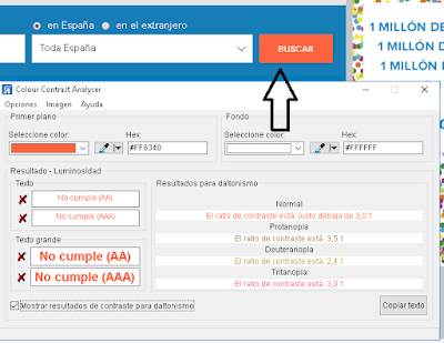 analisis negativo con la herramienta colour contrast