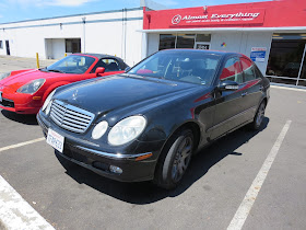 Mercedes Benz with sun damaged paint on bumper.