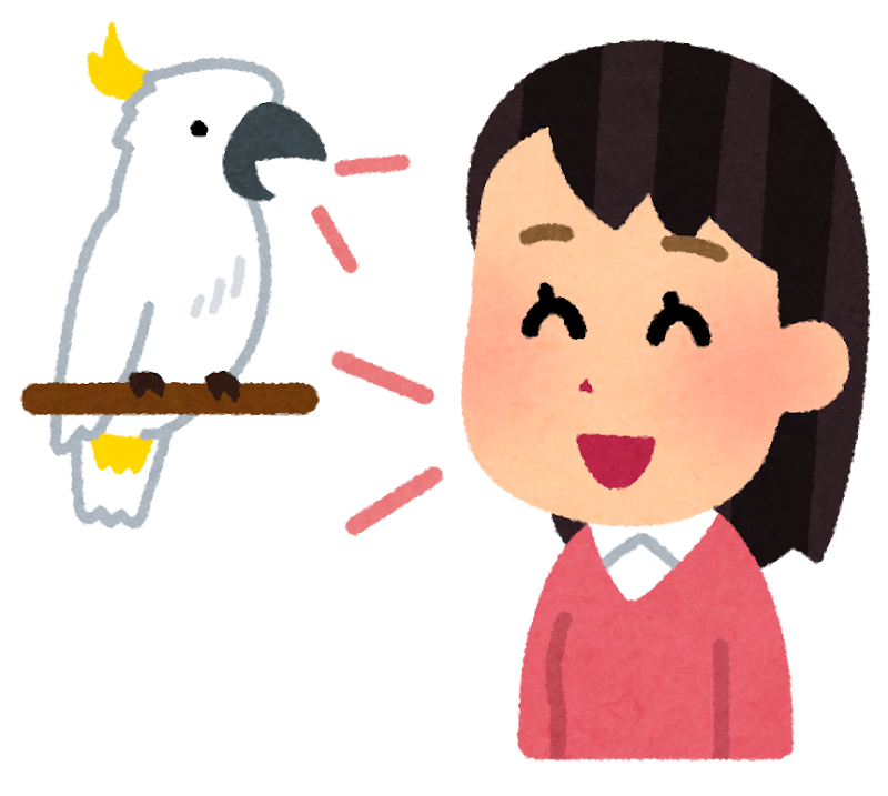 オウムに言葉を教える人のイラスト かわいいフリー素材集 いらすとや