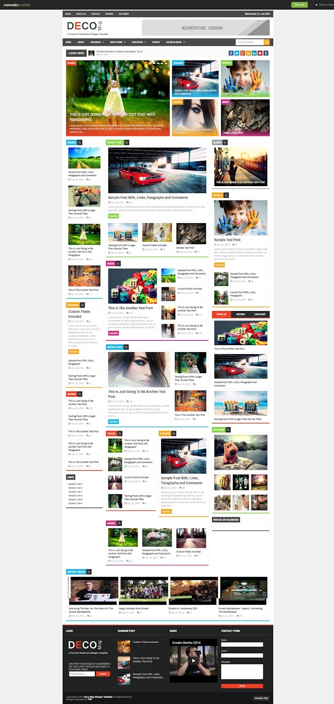 Deco mag Blogger Template Free Download