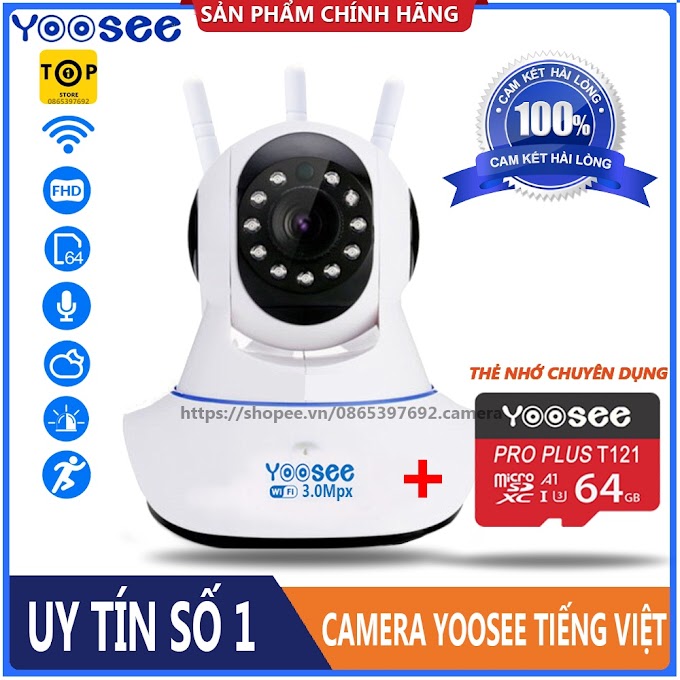 [ 0865397692.camera ] [Mã ELAUG giảm 6% đơn 50K] Camera IP YooSee Tiếng Việt Và Thẻ Nhớ Yoosee Chuyên Dụng