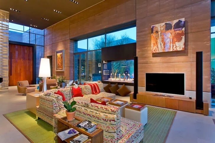 Huge living room in Multimillion modern dream home in Las Vegas