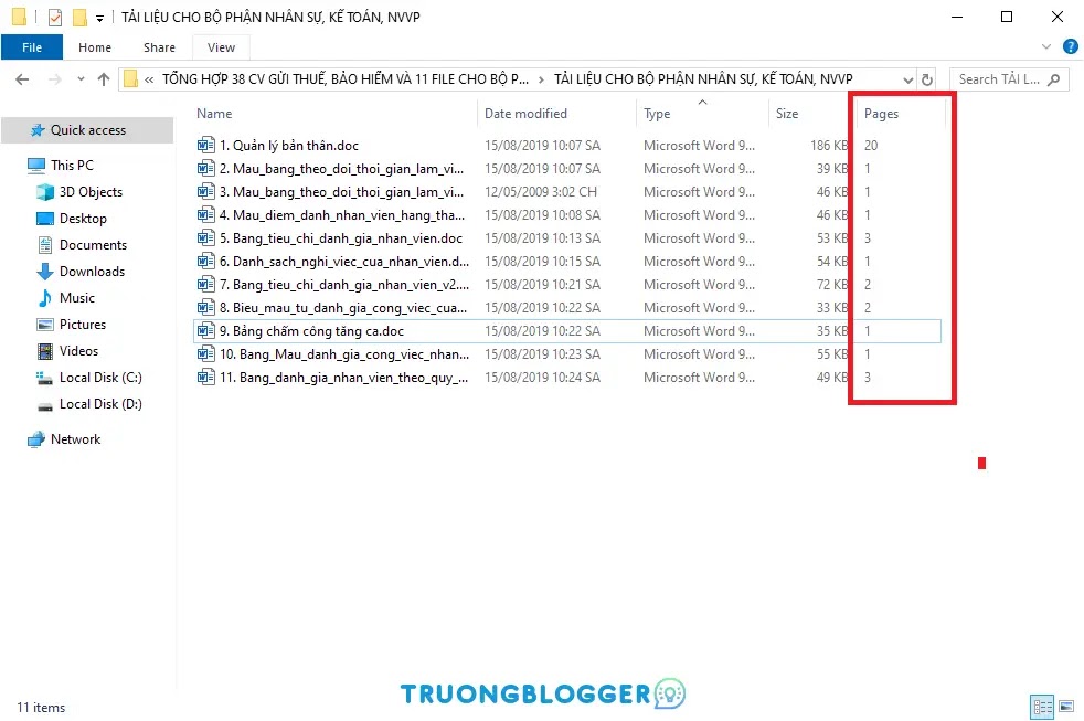 Cách xem nhanh tổng số trang của file Word