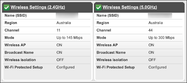 تحقق من وضع علامة على قائمة الموجه مع كل من نطاقي Wi-Fi 2.4 و GHz 5