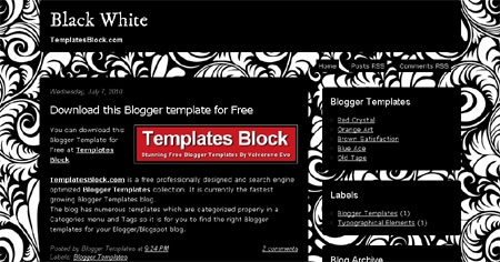 Black White Vector Web2.0 Blogger Template