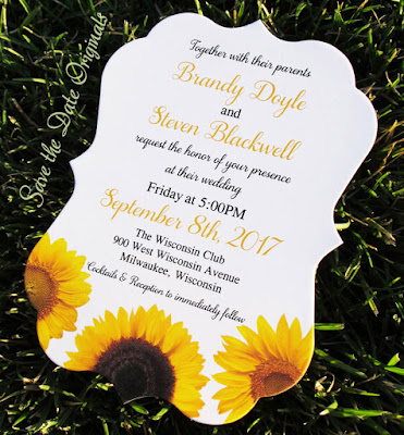 Sunflower wedding invitation