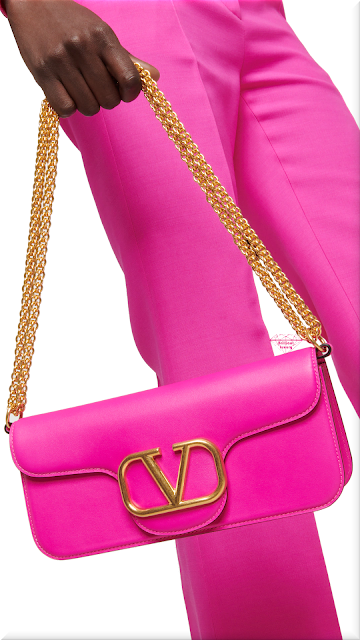 ♦Pink Valentino Garavani Locò leather shoulder bag #bags #pink #brilliantluxury