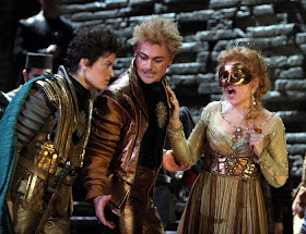 Kate Aldrich, Vittorio Grigolo, and Renée Fleming in Lucrezia Borgia, Washington National Opera, photo by Karin Cooper