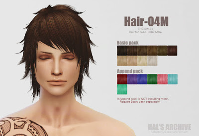 Sims 4 CC's - The Best: Male Hair by Hal's Archive