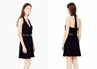 vestido escote pico negro