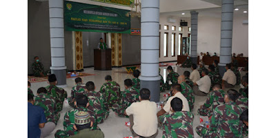 Korem 064/Maulana Yusuf (MY) melaksanakan kegiatan perayaan peringatan Maulid Nabi Muhammad SAW Tahun 2020 di Masjid Maulana Yusuf, Makorem 064/MY, Jl. Maulana Yusuf No. 09 Kota Serang, Banten, Senin, 09 November 2020.