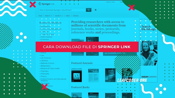 Cara Download Dokumen Riset di Springer Link