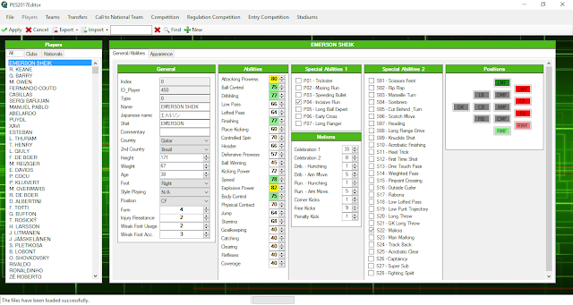 PES 2017 Editor by ejogc327 Version 0.1