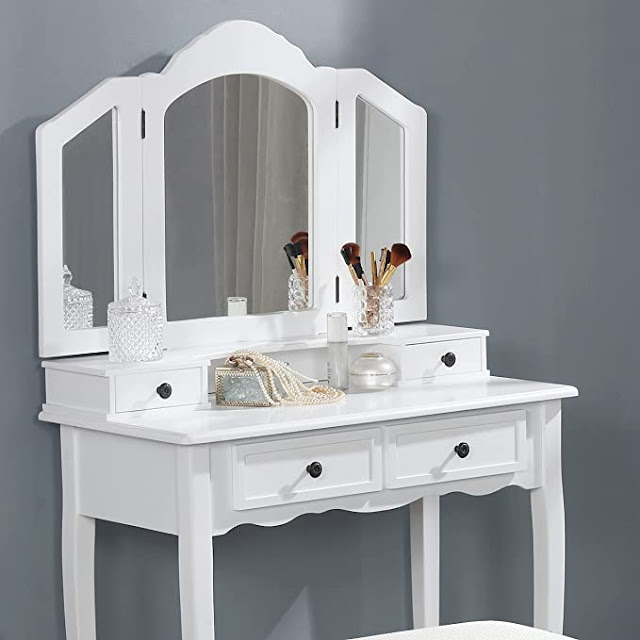 Makeup Table With Stool