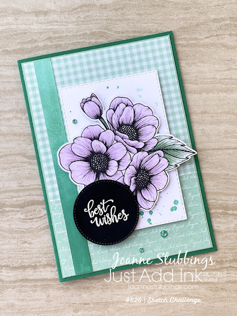 Jo's Stamping Spot - Just Add Ink Challenge #626 Sketch Challenge using True Love DSP by Stampin' Up!