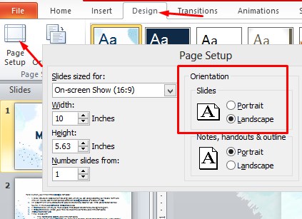 Mengubah Ukuran PPT Menggunakan Orientation Slide