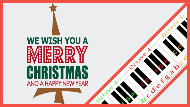 We Wish You a Merry Christmas Piano / Keyboard Easy Letter Notes for Beginners