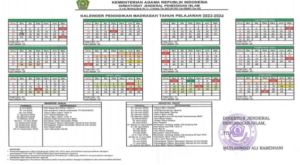 Kalender Pendidikan Madrasah Tahun Pelajaran 2023/2024