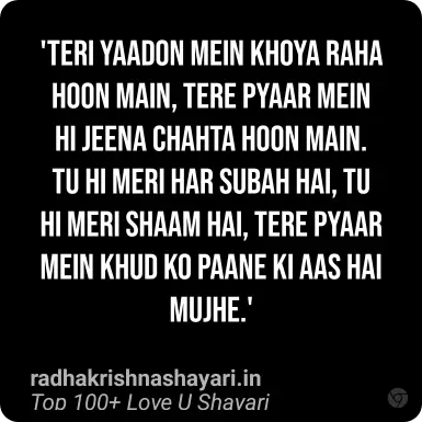 Love U Shayari In Hindi