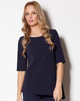 Bluza moderna, asimetrica, de culoare bleumarin ( )
