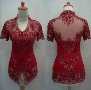 contoh baju kebaya modern lengan pendek