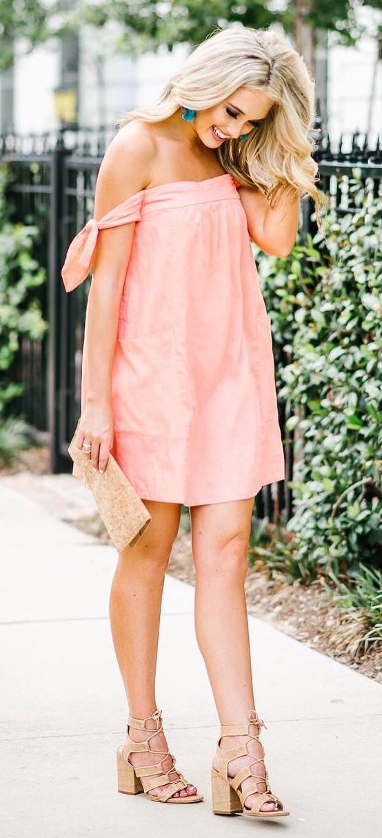 summer outfit: dress + bag + heels