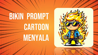 Prompt Kartun Karakter Chibi Dengan Rambut Menyala