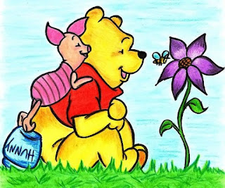 Gambar Wallpaper Winnie The Pooh dan Piglet Lucu