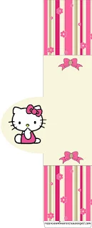 Hello Kitty with Flowers, Free Printable Labels.