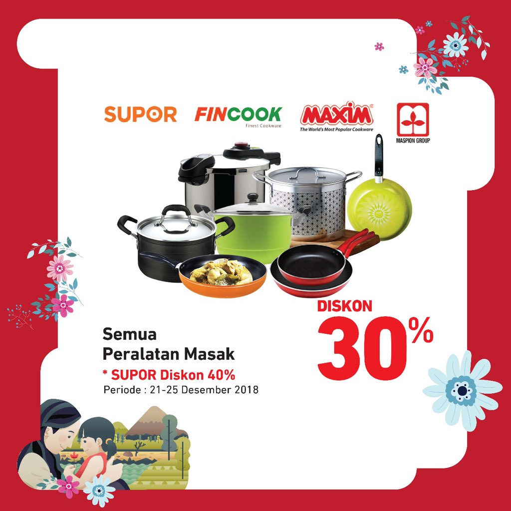 #Carrefour - Promo Diskon 40% Peralatan Masak di Happy Mother Day (s.d 25 Des 2018)