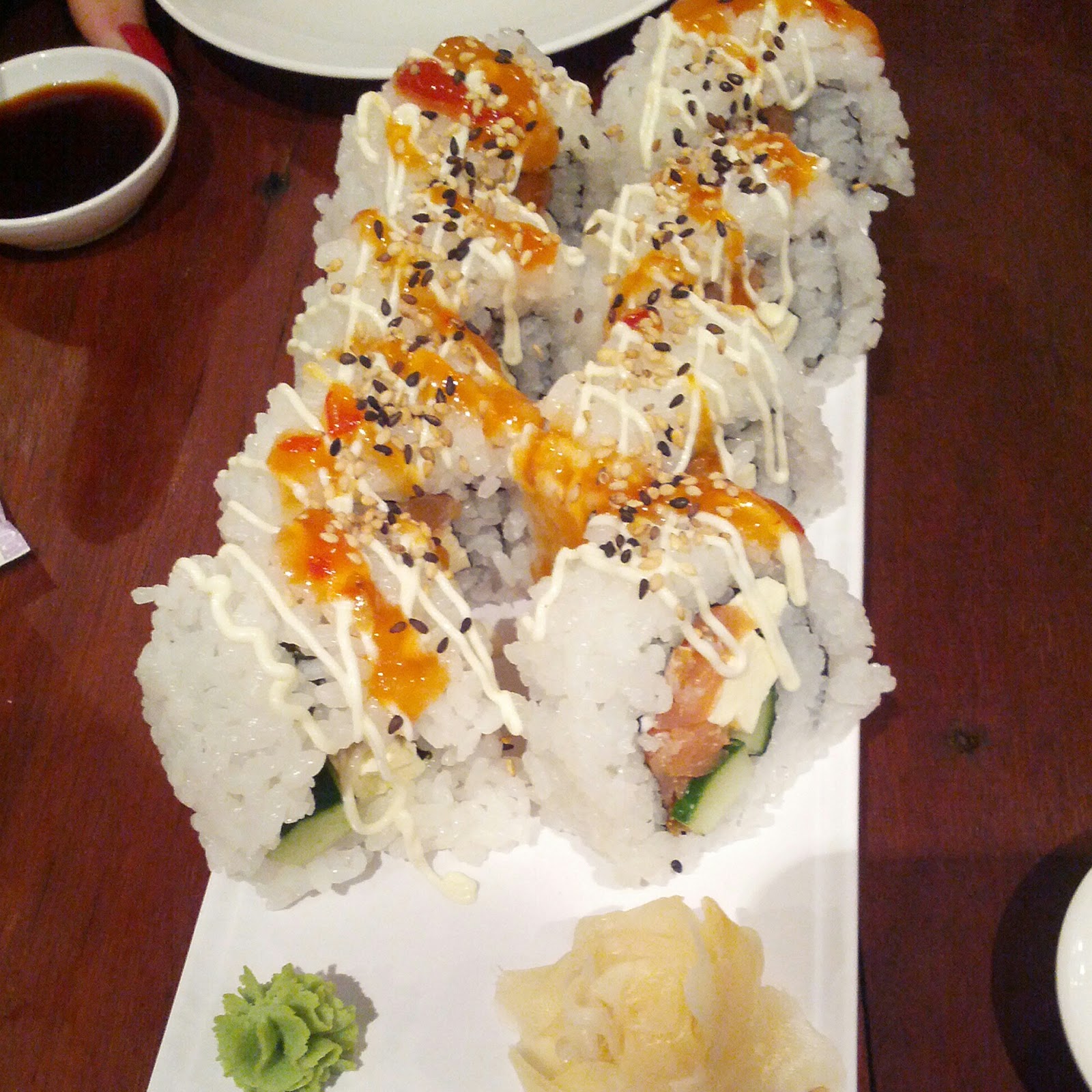 My friends had the Philadelphia roll which was smoked salmon, cream ...