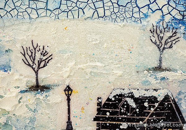 Layers of ink - Mixed Media Winter Landscape Tutorial by Anna-Karin Evaldsson.