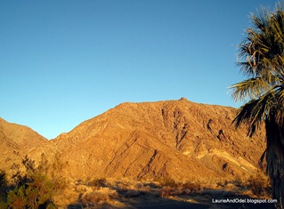 Sunrise hits the mountains as Borrego