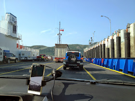 En el interior del Ferry en Tadoussac
