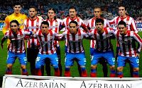 CLUB ATLÉTICO DE MADRID - Madrid, España - Temporada 2012-13 - Courtois, Mario Suárez, Filipe Luis, Gabi, Miranda, Godin; Arda Turan, Manquillo, Falcao, Diego Costa y Koke - ATLÉTICO DE MADRID 1 (Falcao), VALENCIA 1 (Jonas) - 31/03/2013 - Liga de 1ª División, jornada 29 - Madrid, estadio Vicente Calderón