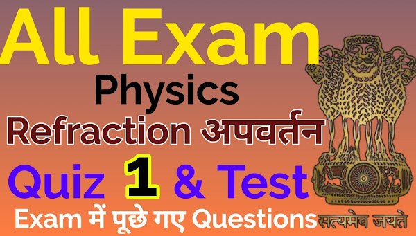 Reflection Important Question,अपवर्तन Quiz,