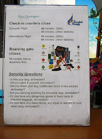 instructions at Thai airport